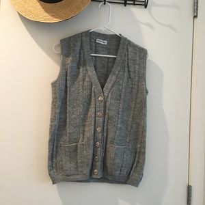 Gray knit sweater vest